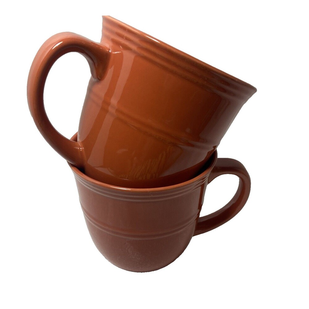 Mainstays Orange Spice Coffee Mug 13 oz Ceramic Chiari Collection Lot of 2